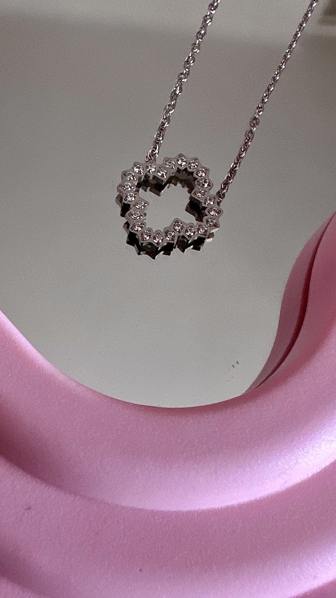 Collier trèfle argenté