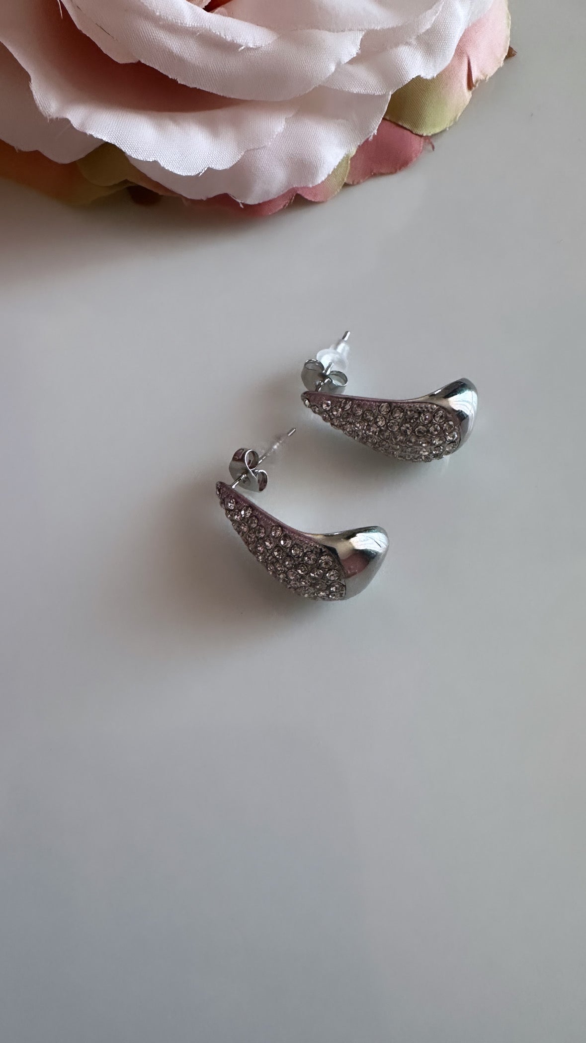 Boucles gouttes strass