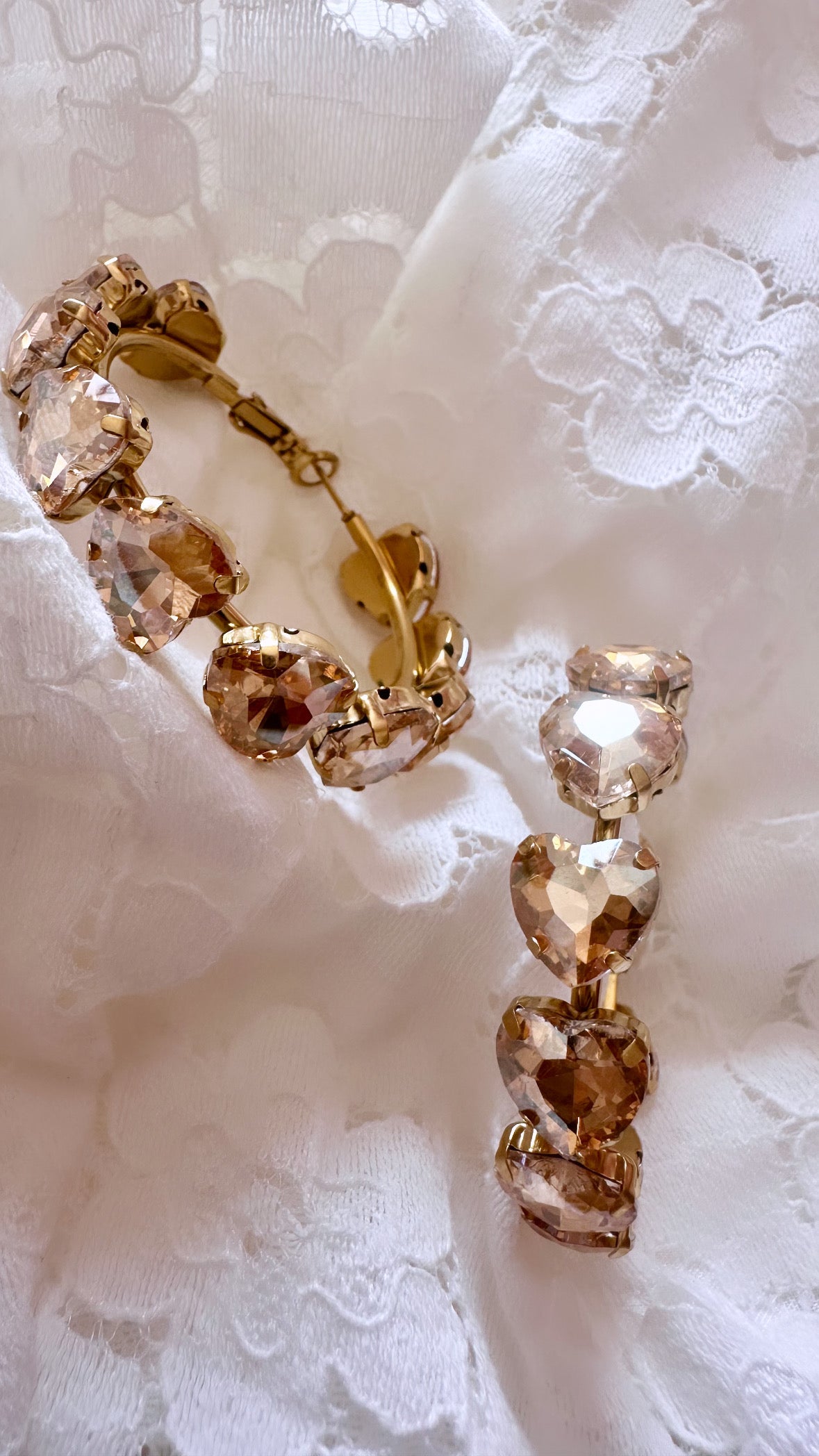 Boucles strass cœurs