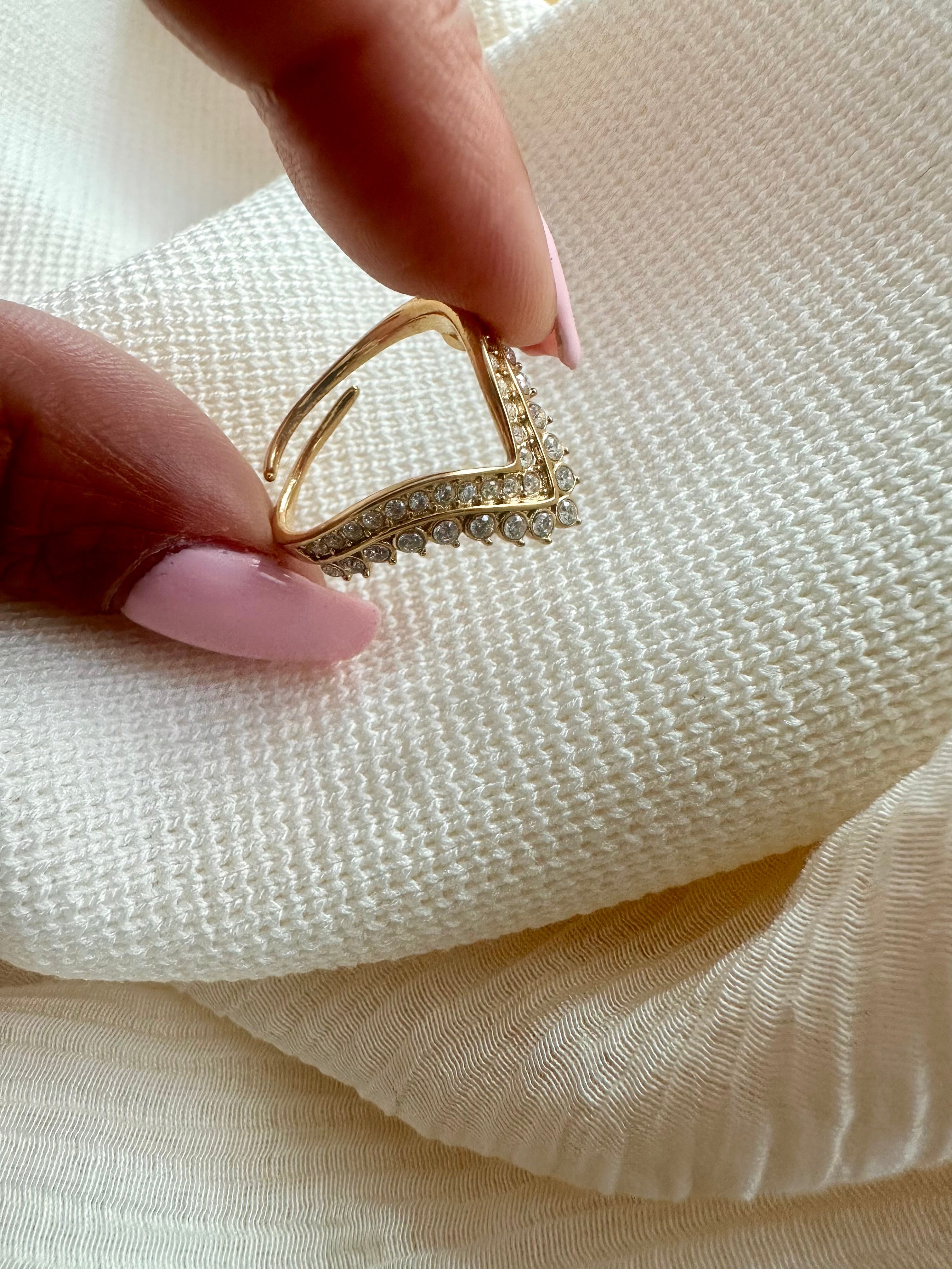 Bague, strass N49