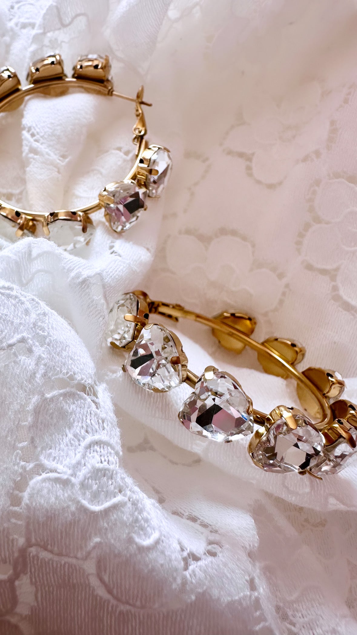 Boucles strass cœurs