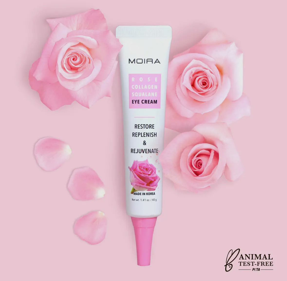 Crème pour les yeux au squalane au collagène rose