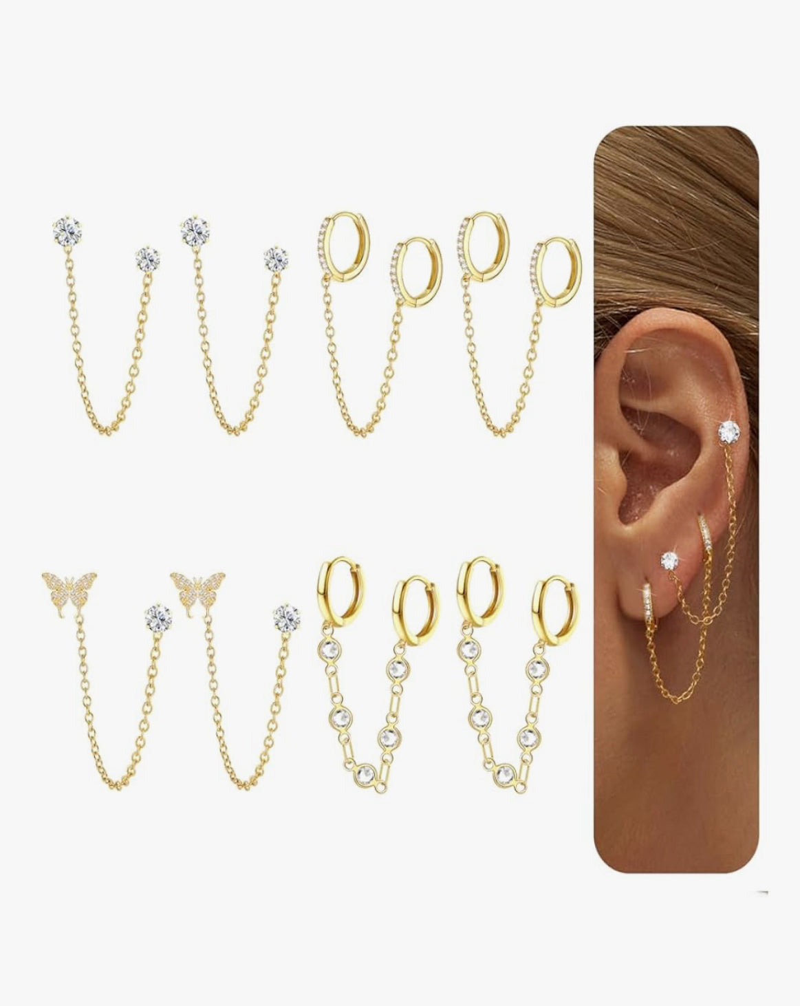 Boucles d’oreilles 4 paires