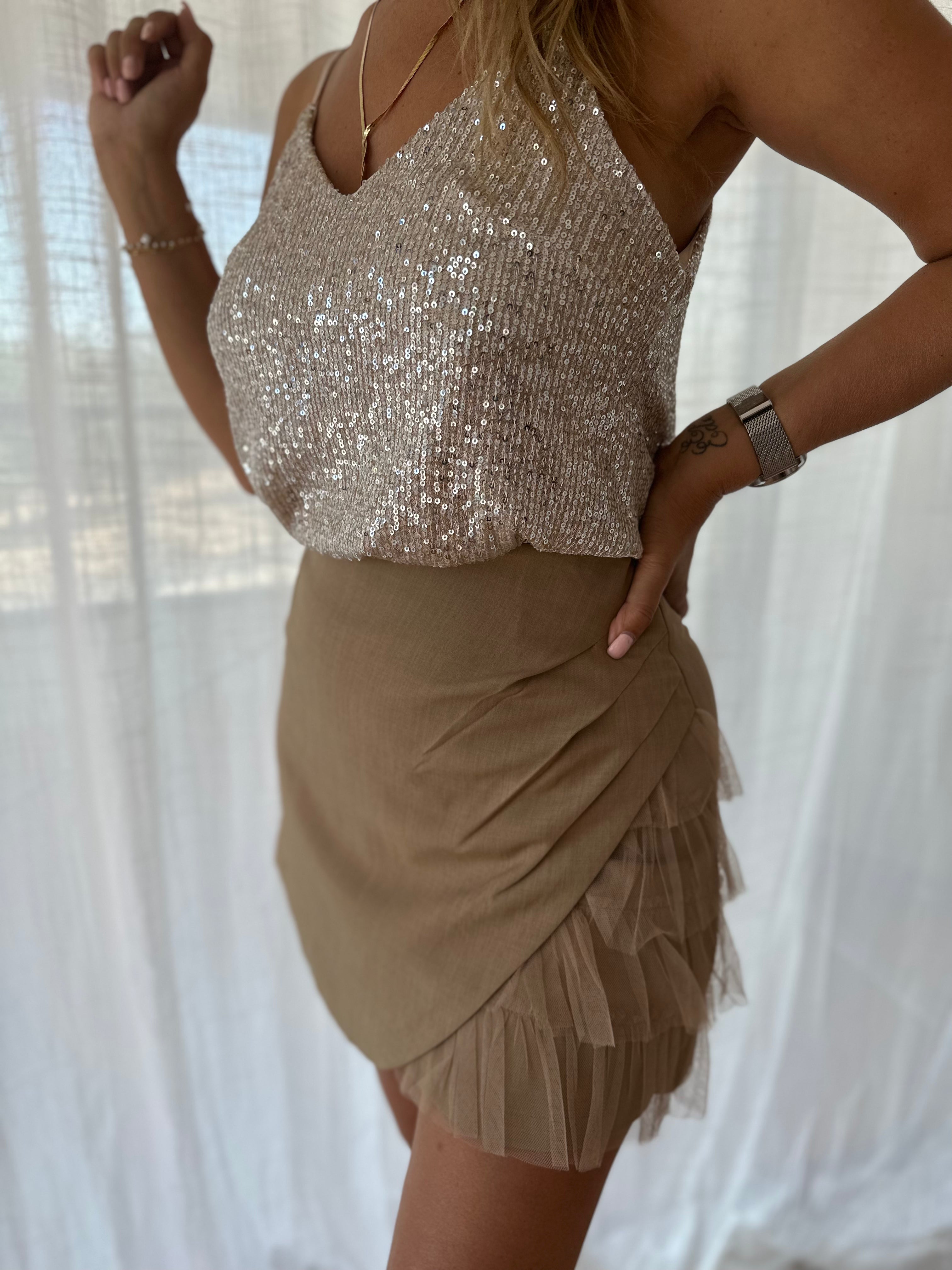 Debardeur sequin discount doré